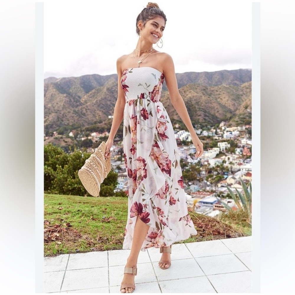 Venus Strapless floral summer maxi dress, medium. NWOT never worn!